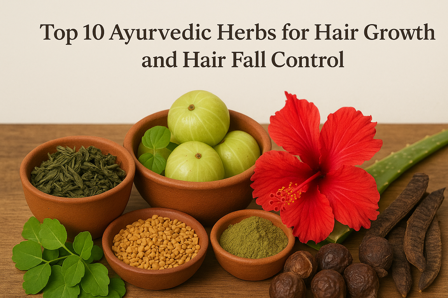 Top 10 Ayurvedic Herbs for Hair Growth, Hair Fall Control & Stronger Hair Roots